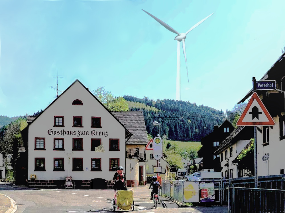 Gasthaus Zum Kreuz mit Windrad