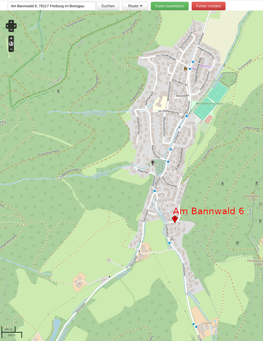 Karte: FR-Kappel, Am Bannwald 6