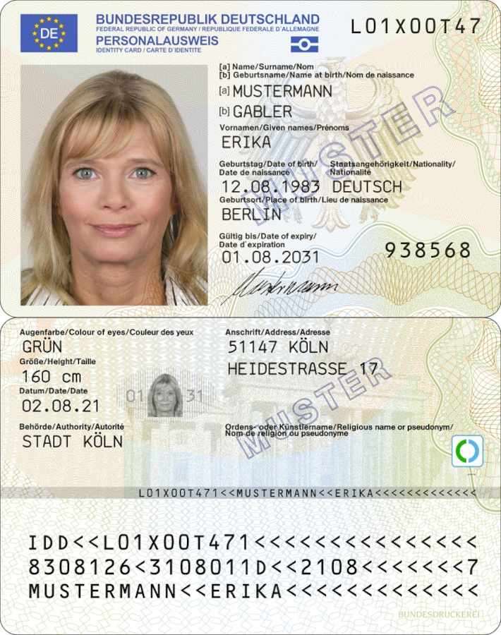 Personalausweis - Muster